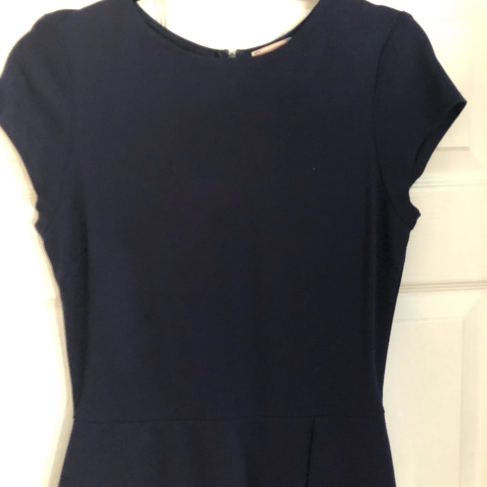 NWOT dark navy cap sleeve 3/4 length dress - Picture 5 of 6